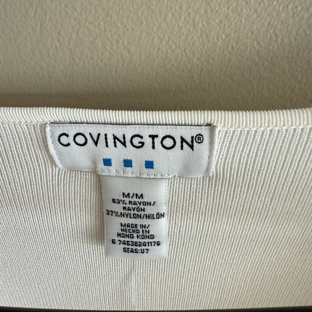 Covington Cream V-Neck Shell Tank & Button Cardigan set - Picture 8 of 10